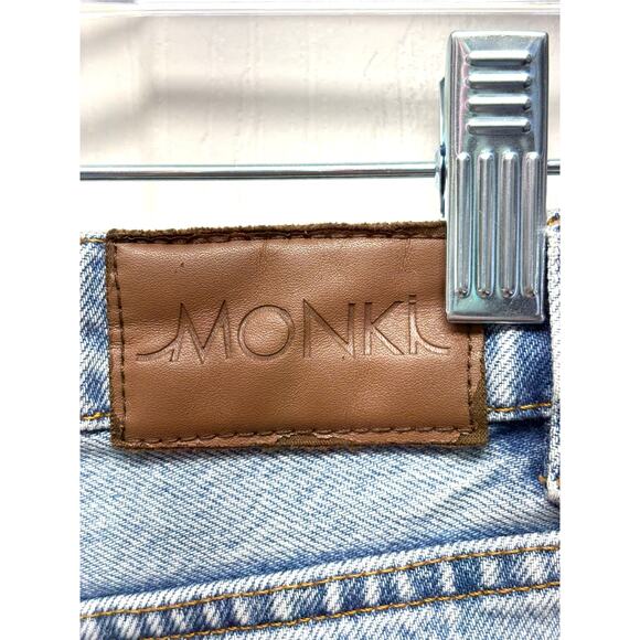 Monki Kimono High Relaxed 100% Cotton Mom Jeans Light Wash Women’s Size 28 - Picture 8 of 8